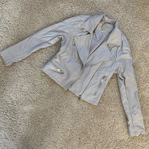Blank NYC vegan leather grey gray jacket